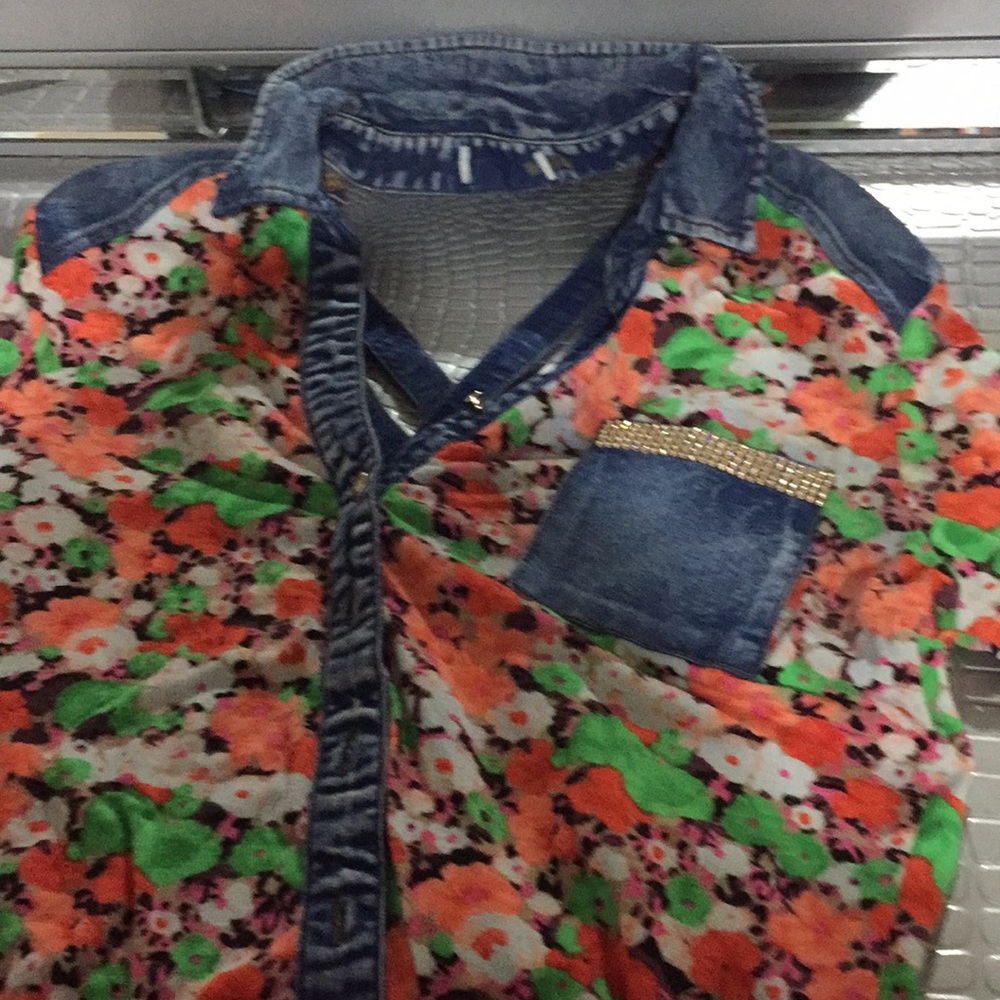 Flowered neon shirt
